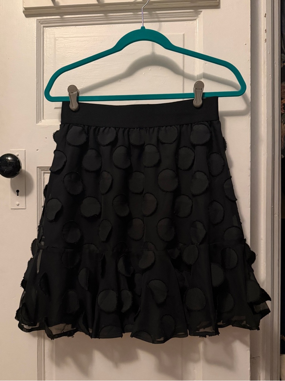 a new day Black Circle Appliqué Skater Skirt